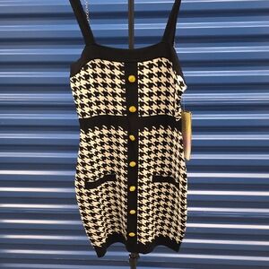Black and White Houndstooth Dress
